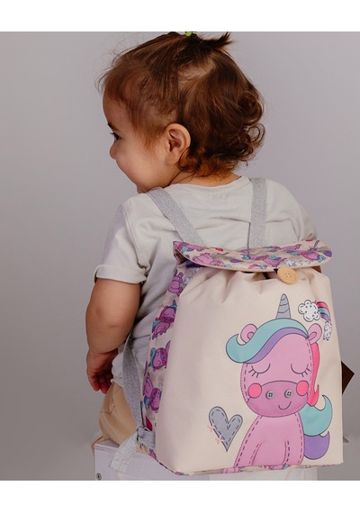 Unicorn Temalı S Boy Su Geçirmez Yıkanabilir Çocuk Okul Çantası