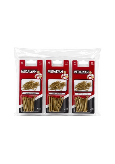 Medalyan Çivi Tel Sıcak Sarı Tp Çelik 3x40 17pcs- 12'li Paket 3 x 40