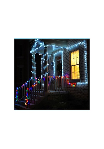 Yılbaşı Noel Işığı 20 Metre Siyah Kablo 200 Led Işık Lamba Su Geçirmez 220 V Fişli Mavi