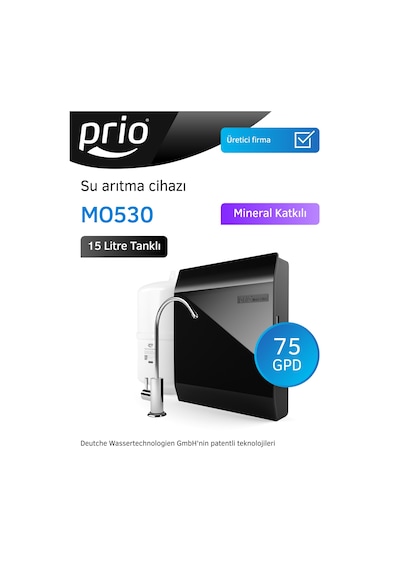 Prio Mo530 Slim 15 L Tanklı Pompasız Su Arıtma Cihazı