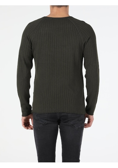 Colin's Slim Fit Bisiklet Yaka Erkek Haki Kazak CL1047125_Q1.V1_KHA