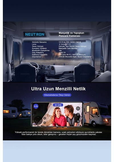 Neutron Ntl-ıp15gs-3mp Full Hd Gece Görüşlü Wi-fi Pencere Kamerası