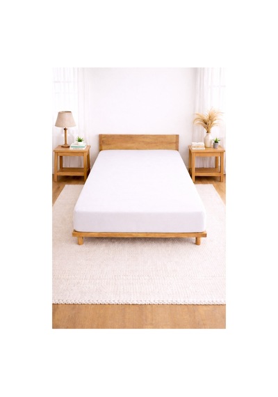 Bessy Penye Fitted Lastikli Çarşaf %100 Pamuk Kumaş Tek Çift Kişilik Battal King Size Beyaz