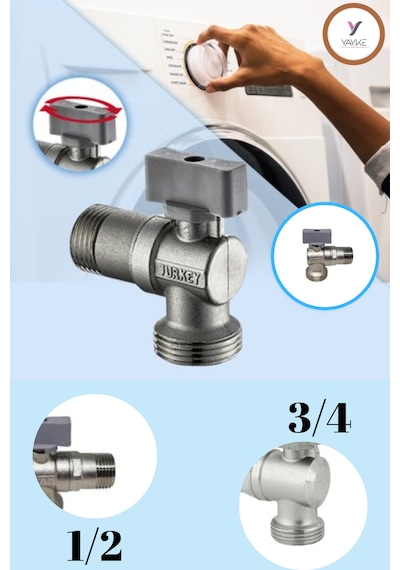 Yayke Mini Çamaşır Musluğu Çamaşır Makinesi Makinası Musluğu Krom