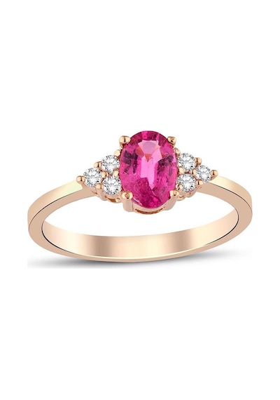 Pembe Safir Tektaş Pırlanta Yüzük Rose Gold
