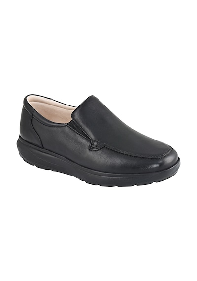 Dr. Comfort 10.013 Rocker Bottom Tabanlı, Gümüş İyonlu Hakiki Deri Erkek Ayakkabısı Siyah