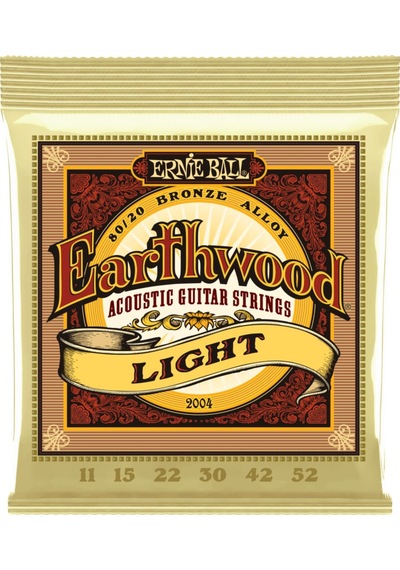 Ernie Ball 2004 Earthwood 80/20 Bronze Light Akustik Gitar Teli (11-52)