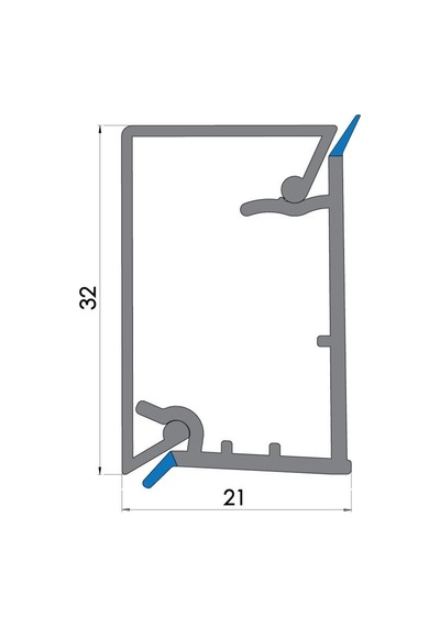 Aluminyum Süpürgelik Profili Dikdörtgen 32*21Mm 4 Metre 537840554