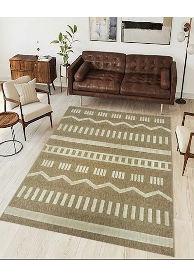 Çam Halı Togo 676 Yeşil İskandinav Desenli Koridor Halısı Kesme Yolluk Mutfak Halısı Modern Salon Halısı