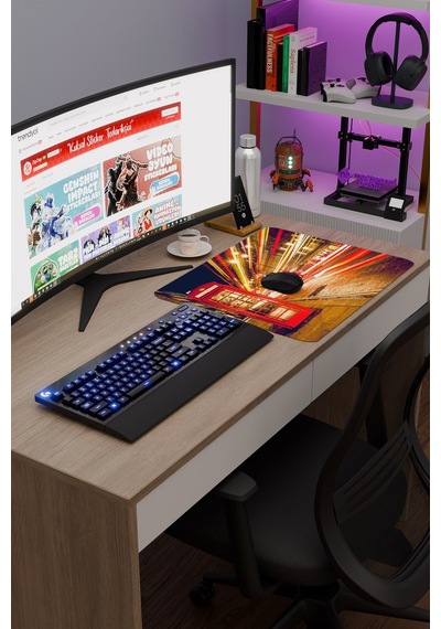 London Londra İngiltere 2 V3 48x40 Xl Gaming Kauçuk Kaymaz Taban Mouse Pad Fare Altlığı