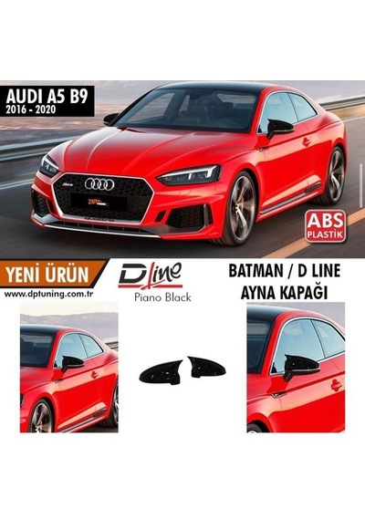 Audi A5 B9 2016 - 2020 Yarasa Ayna Kapak Parlak Siyah Abs Plastik