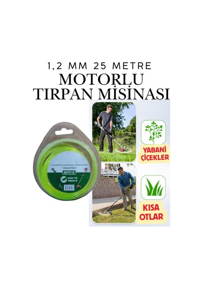Klc 1.2 Mm 15 Metre Çim Ot Biçme Teli Motorlu Tırpan Yuvarlak Misina Tırpan Misinası