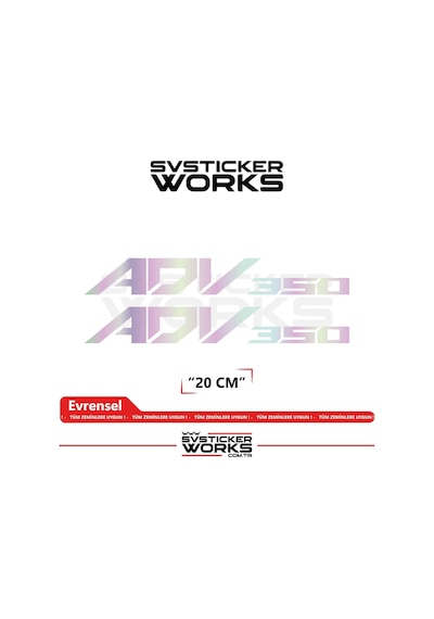 Honda Adv 350 Sticker Uyumlu Yazı Yüksek Kalite Özel Kesim Folyo 2'li Set Hologram