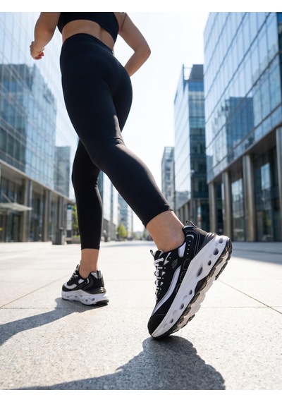 Lescon Anita Easy Step Siyah Beyaz Kadın Spor Ayakkabı Siyah&beyaz