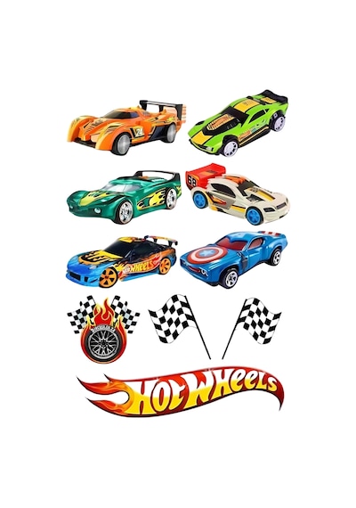 Yenilebilir Şekerli Kağıt Baskısı Cupcake Ve Pasta Resim Baskı Hot Wheels Temalı 13