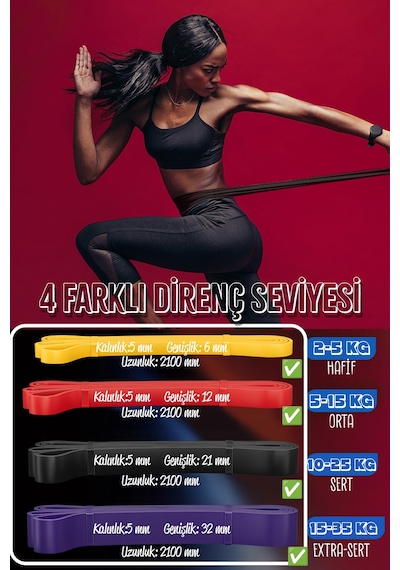 9lu Tera Set 5+15+25+35 Kg + 5li Pilates Direnç Bandı Barfiks Lastiği Loop Band Pembe Ton Çok Renkli