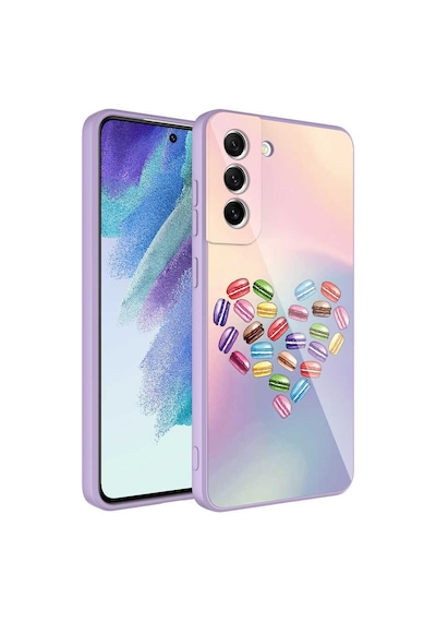 Galaxy S21 Fe Uyumlu Kamera Korumalı Desenli Sert Silikon Zore Epoksi Kılıf-no1 NO1