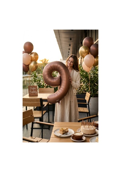 Çikolata Kahverengi Retro Rakam 9 Folyo Balon 32 İnç 9 Yaş Doğum Günü Vintage Konsept Parti Sayı Dekorasyon Balonu Çok Renkli