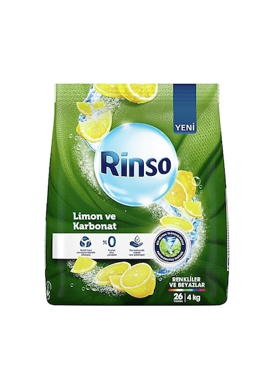 Rinso Matik Limon Karbonat Renkliler ve Beyazlar için Toz Çamaşır Deterjanı 4 KG Rinso Matik Limon Karbonat Renkliler ve Beyazlar için Toz Çamaşır Deterjanı 4 KG