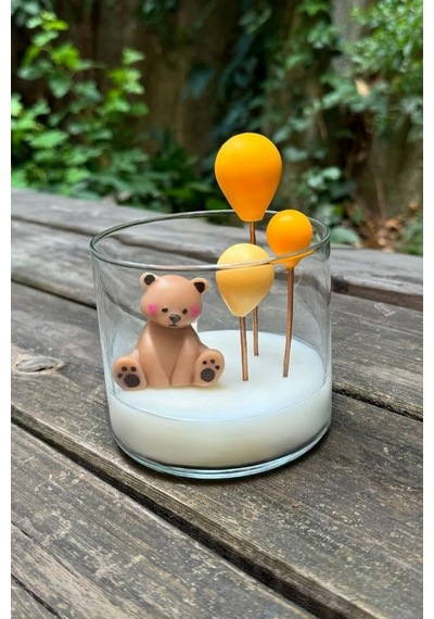 Balon Elips Set Silikon Mum Kalıpları Açık Ahşap