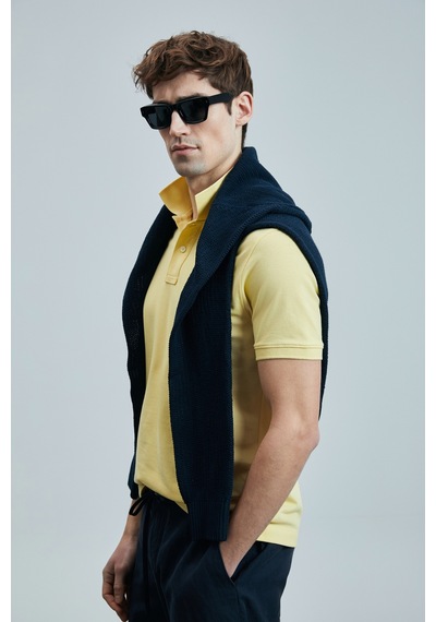 Lufian Erkek Polo Yaka T Shirt 111040206 Sarı Sarı