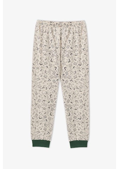 Penti Erkek Çocuk Yeşil Fully Booked Pamuklu Uzun Kollu 2li Pijama Takımı Ge50