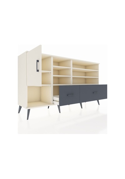 Kronos Konsol 8 Raflı 2 Çekmeceli Tek Kapaklı 176x59x99 Aytaşı-a Aytaşı-aytaşı/antrasit Kronos Konsol 8 Raflı 2 Çekmeceli Tek Kapaklı 176x59x99 Aytaşı-a Aytaşı-aytaşı/antrasit