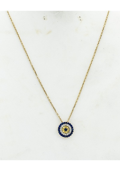 14 Ayar Altın Kolye-3.96Gm- 42Cm-Nazar Boncuğu Model