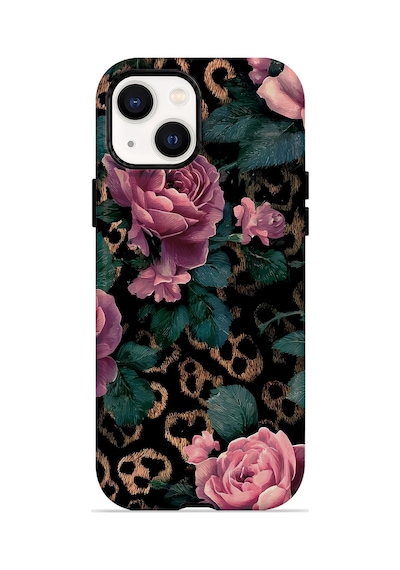 Velvoria Valestra Leopar Pembe Gül Apple iPhone Uyumlu 15 Darbe Korumalı Kılıf Valestra Select - Leopar Pembe Gül