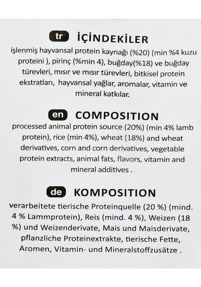 Yetişkin Köpek - Kuzulu&pirinçli Kuru Mama 15 Kg