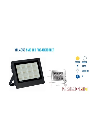 Ycl Yfl-4050b 50w Smd Led Projektör Beyaz
