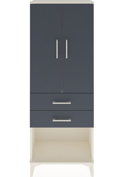 Arges Dolap Tek Raflı 2 Çekmeceli Tek Askılı 60x30x163 Aytaşı-antrasit Aytası