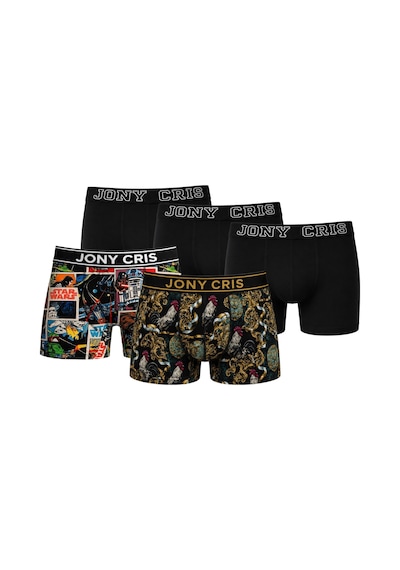 Jony Cris Erkek Boxer 5 Li Desenli Baskılı Erkek Baksır Çok Renkli-6