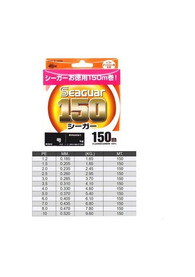 Seaguar 150 0.37mm %100 Fluoro Carbon Misina 150mt