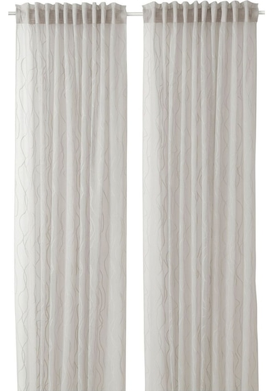 Tül Perde/2 Kanat, Gri, 145x300 Cm Gri