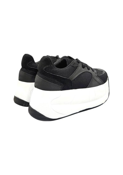 Aybaak 5007 Yüksek Dolgu Topuk Kadın Ayakkabı Sneaker Siyah