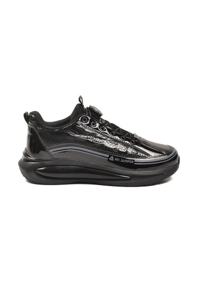 Siyah Rugan Memory Foam Misina Bağcıklı Erkek Sneaker 2250 M Siyah