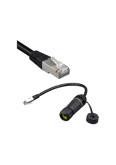 Pm-24593 Erkek - Dişi Ip68 Su Geçirmez Rj45 Konnektör Powermaster