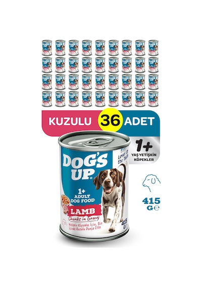 Dogs Up Yaş Yetişkin Köpek Maması Kuzu Etli 415gr 36lı