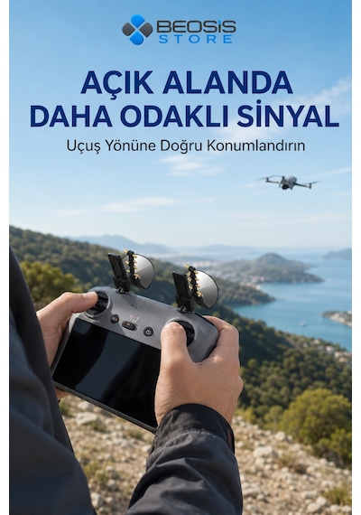 Djı Rc 2 Ve Rc Pro Uyumlu 5,8 Ghz Aynalı Anten Sinyal Güçlendirici 2 Li Menzil Artırıcı Reflektör