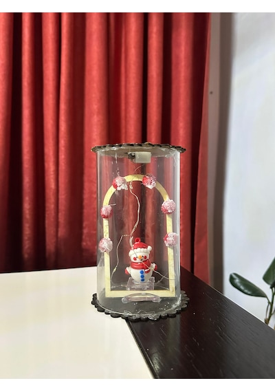 Yılbaşı Noel Temalı Led Işıklı Cam Fanus 0