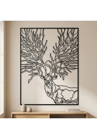 Deer Metal Tablo Siyah