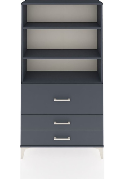 Arges Dolap 3 Raflı 3 Çekmeceli 88x30x163 Antrasit-antrasit Antrasit