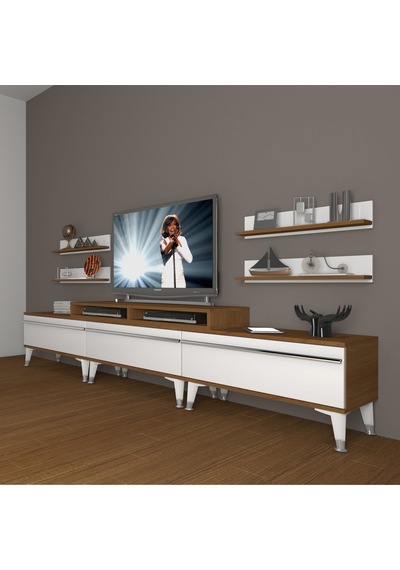 Decoraktiv Ekoflex 270r Mdf Silver Tv Ünitesi Tv Sehpası Ceviz - Beyaz