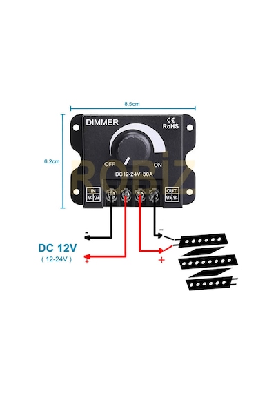 DC 12V – 24V 30A Led Sürücü Dimmer  360W 720W Led Sürücü Voltaj A