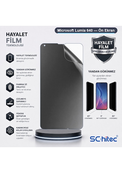 Lumia 640 Uyumlu Ön Yüzey Hayalet Privacy Hidrojel Ekran Koruyucu 09211052