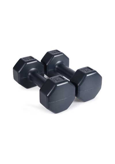 Ps Sports Plastik Dambıl Seti, 2 Kg X 2 Adet, Siyah, Çimento Dolgulu
