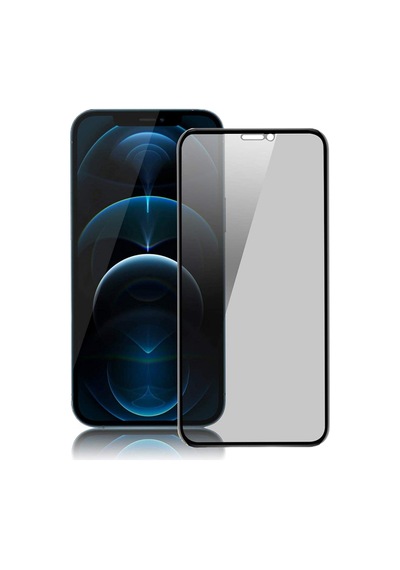 Apple Uyumlu   iPhone 12 / 12 Pro Privacy Ön Koruma Hayalet Seramik Nano Ekran Koruyucu Siyah