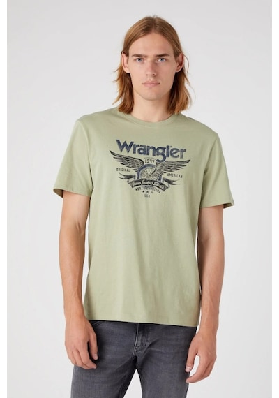 Wrangler Erkek Yeşil Bisiklet Yaka Tişört W70PEEG15 Yeşil