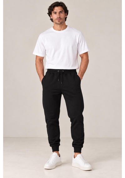 Alexandergardi İçi Polar Dokulu Jogger Pantolon Siyah
